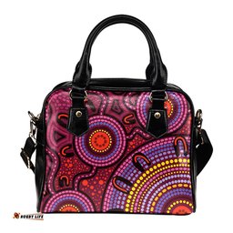 Indigenous Australian Aboriginal Dreamtime Pathways Shoulder Handbag