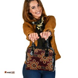 Indigenous Australian Aboriginal Aboriginal Dot Pattern Painting Art Shoulder Handbag