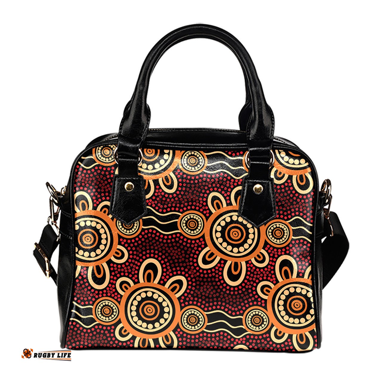 Indigenous Australian Aboriginal Aboriginal Dot Pattern Painting Art Shoulder Handbag