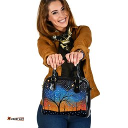 Indigenous Australian Aboriginal Australian Dreamtime Story Of A Night Sky Shoulder Handbag