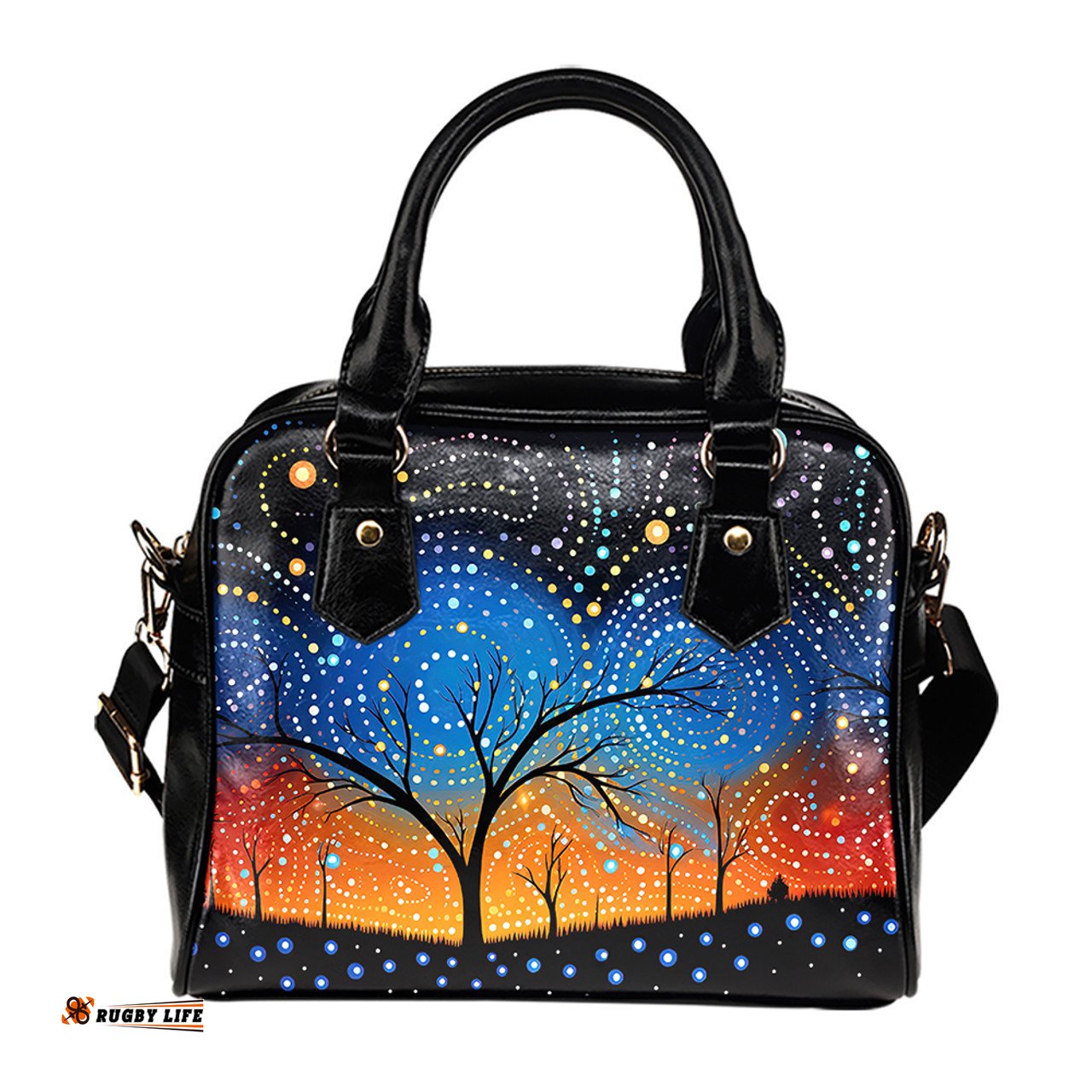 Indigenous Australian Aboriginal Australian Dreamtime Story Of A Night Sky Shoulder Handbag