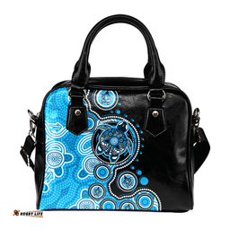Indigenous Australian Aboriginal Indigenous Turtles Aboriginal Dot Arts Blue Shoulder Handbag