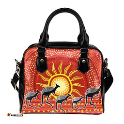 Indigenous Australian Aboriginal Kangaroo Dance Under The Sun Shoulder Handbag