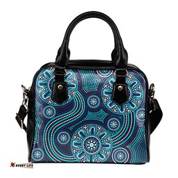 Indigenous Australian Aboriginal Sacred Spirit Tracks And Celestial Gathering Flow Shoulder Handbag