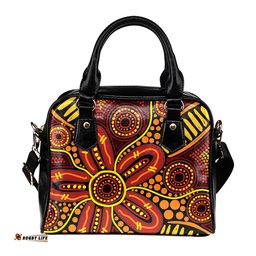 Indigenous Australian Aboriginal Sunfire Blossom Shoulder Handbag