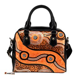Indigenous Australian Aboriginal Australian Aboriginal Orange Background Shoulder Handbag