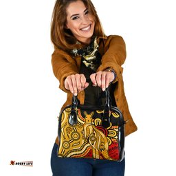Indigenous Australian Aboriginal Aboriginal Kangaroo Journey Shoulder Handbag