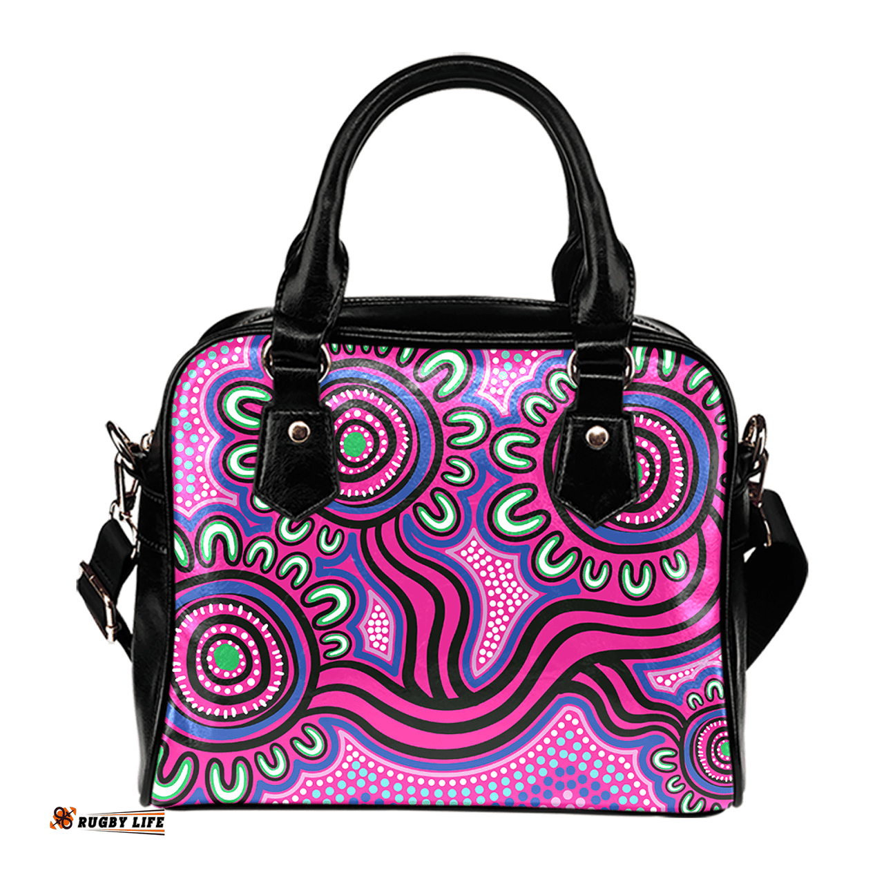 Indigenous Australian Aboriginal Dot Patterns From Indigenous Australian Culture Pink Shoulder Handbag