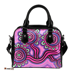 Indigenous Australian Aboriginal Dot Patterns From Indigenous Australian Culture Pink Shoulder Handbag