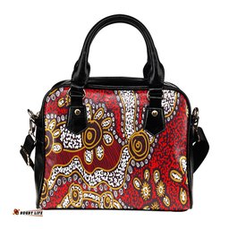 Indigenous Australian Aboriginal Aboriginal Contemporary Dot Painting Inspired Shoulder Handbag