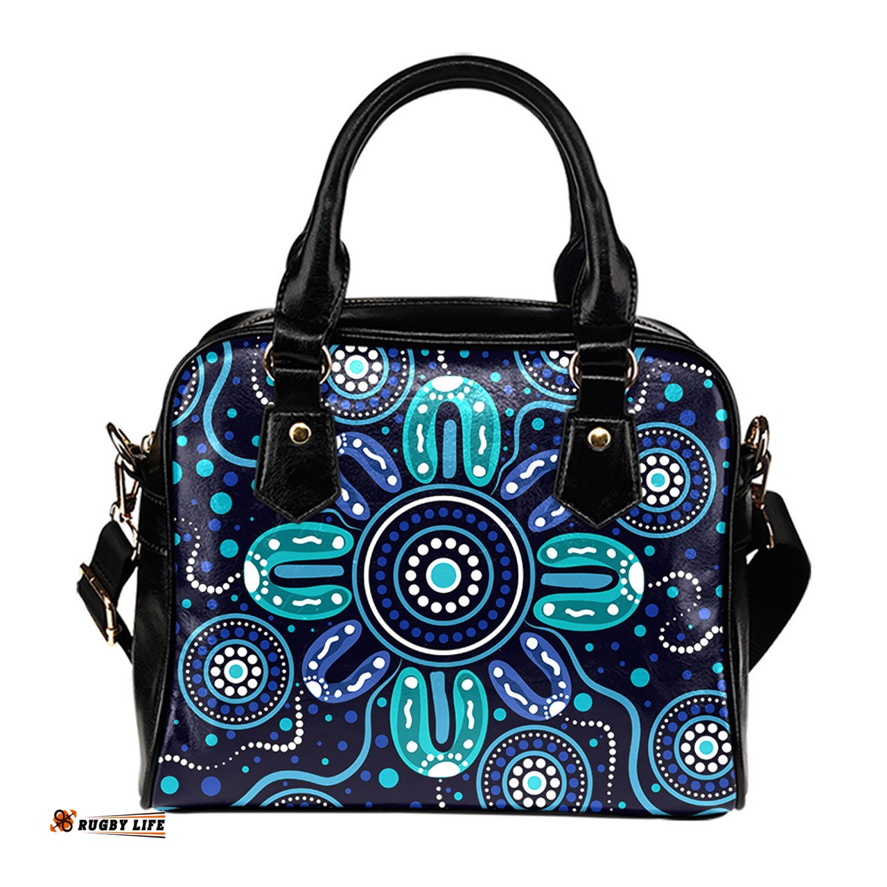 Indigenous Australian Aboriginal Midnight Gathering Under The Sacred Starflower Sky Shoulder Handbag