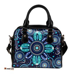 Indigenous Australian Aboriginal Midnight Gathering Under The Sacred Starflower Sky Shoulder Handbag