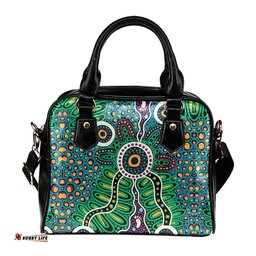 Indigenous Australian Aboriginal A Dot Painting In The Style Of Indigenous Australian Art Shoulder Handbag