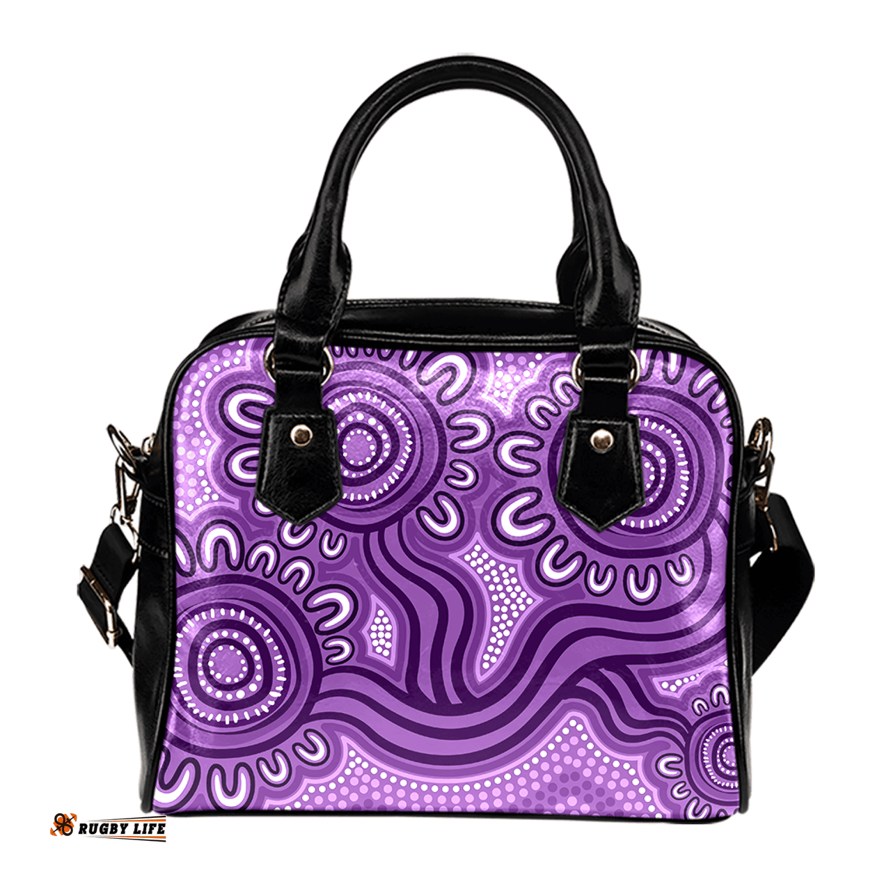 Indigenous Australian Aboriginal Dot Patterns From Indigenous Australian Culture Purple Shoulder Handbag