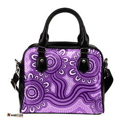 Indigenous Australian Aboriginal Dot Patterns From Indigenous Australian Culture Purple Shoulder Handbag