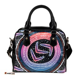 Indigenous Australian Aboriginal Aboriginal Boomerang Dot Art Shoulder Handbag