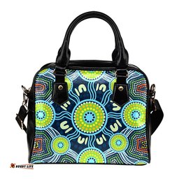 Indigenous Australian Aboriginal Sacred Waterways Shoulder Handbag