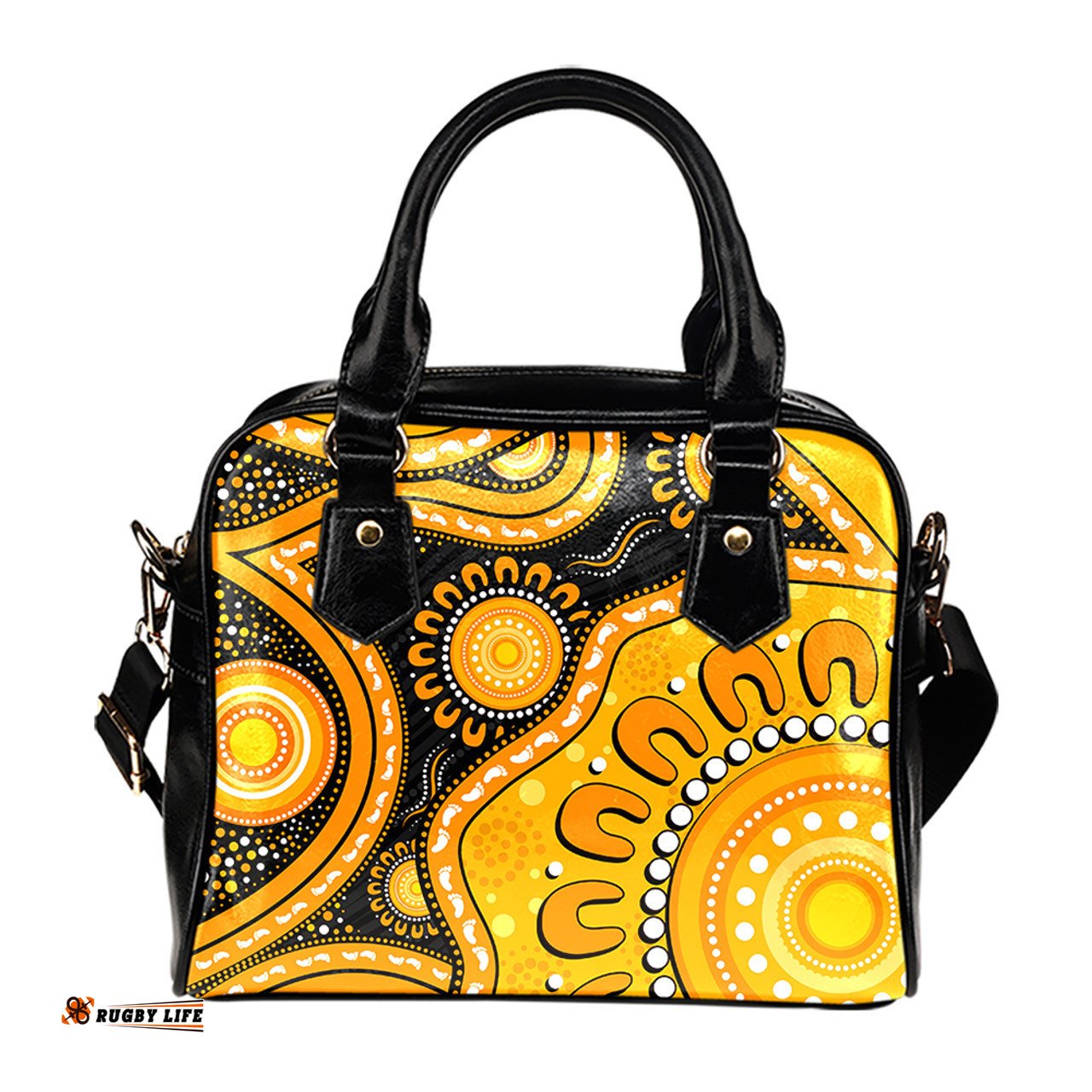Indigenous Australian Aboriginal Sun Pathway Walkabout Shoulder Handbag