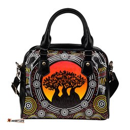 Indigenous Australian Aboriginal Sunset Blessings Beneath The Sacred Ancestor Trees Shoulder Handbag