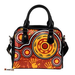 Indigenous Australian Aboriginal Echoes Of The Land Shoulder Handbag