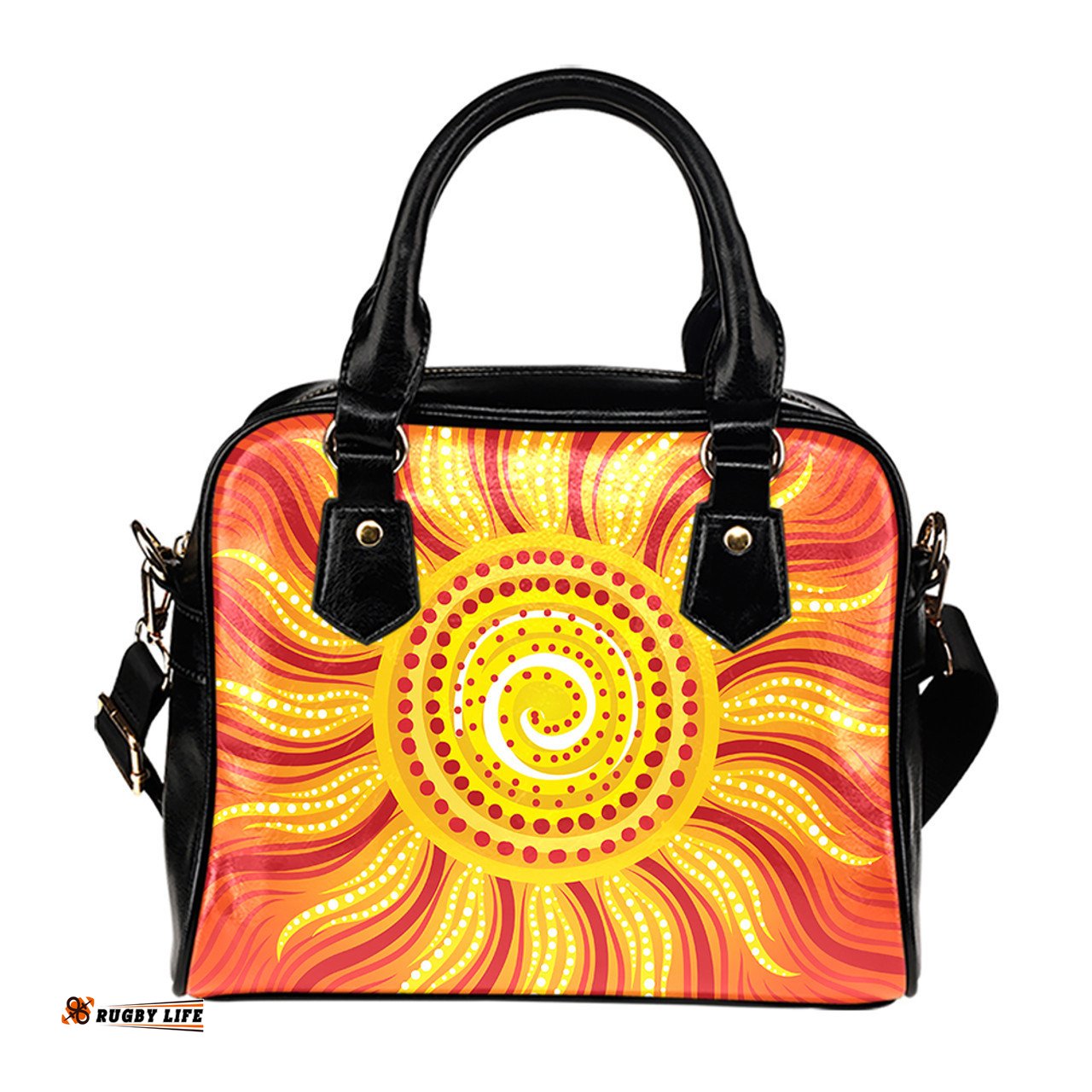 Indigenous Australian Aboriginal Desert Sun Spirit Shoulder Handbag