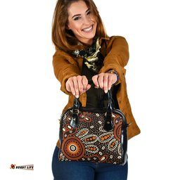 Indigenous Australian Aboriginal Aboriginal Earth Bloom With Outback Sun Circles Shoulder Handbag