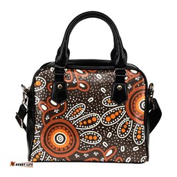Indigenous Australian Aboriginal Aboriginal Earth Bloom With Outback Sun Circles Shoulder Handbag