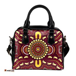 Indigenous Australian Aboriginal Dreamtime Gathering Spirits Shoulder Handbag
