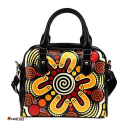 Indigenous Australian Aboriginal Sun Tracks In The Outback Shoulder Handbag
