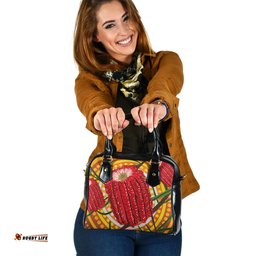 Indigenous Australian Aboriginal Banksia Blaze Shoulder Handbag