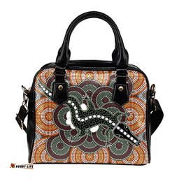 Indigenous Australian Aboriginal Crocodile Dreaming Spirit Shoulder Handbag