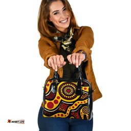Indigenous Australian Aboriginal Fire Dots Dreaming Shoulder Handbag