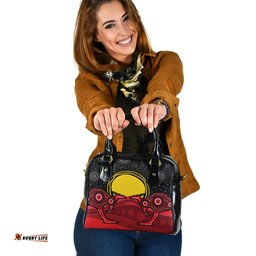 Indigenous Australian Aboriginal Kangaroo Sun Spirit Shoulder Handbag
