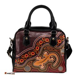 Indigenous Australian Aboriginal Desert Spirit Tracks And Lizard Dreaming Path Shoulder Handbag