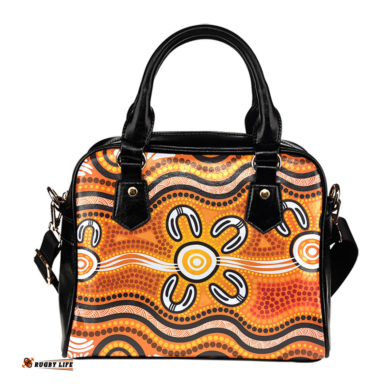 Indigenous Australian Aboriginal Desert Gathering Flow Shoulder Handbag
