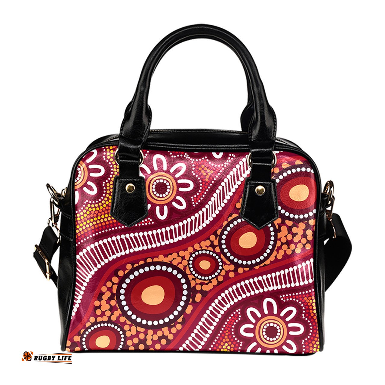 Indigenous Australian Aboriginal Wildflower Dreaming Trails Shoulder Handbag