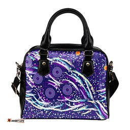 Indigenous Australian Aboriginal Aboriginal Purple Dot Dreamtime Shoulder Handbag