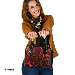 Indigenous Australian Aboriginal Desert Gecko Tracks On Red Earth Dreaming Path Shoulder Handbag