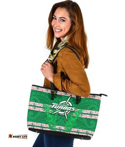 Manawatu Turbos Large Leather Tote Maori Vibes A31