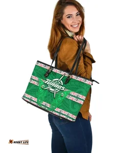 Manawatu Turbos Large Leather Tote Maori Vibes A31