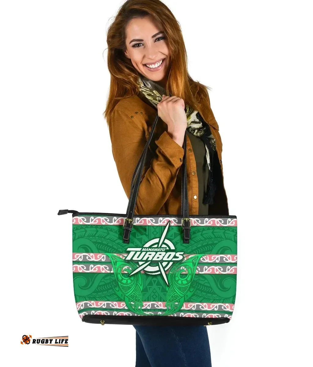 Manawatu Turbos Large Leather Tote Maori Vibes A31