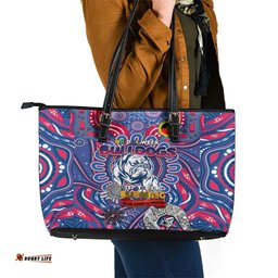 Western Bulldogs NAIDOC Week 2024 Leather Tote Bag Mascot Football