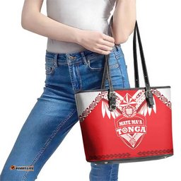 Tonga Mate Maa Rugby Leather Tote Bag Go Champions