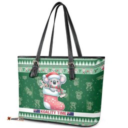 Aussie Koala Leather Tote Bag Merry Christmas