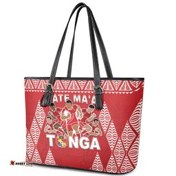 Tonga Rugby Leather Tote Bag Tonga Mate Ma'a Take The Lead