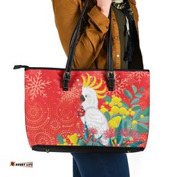 Sulphur-crested Cockatoo Christmas Leather Tote Bag Australia Gumtree With Golden Wattle