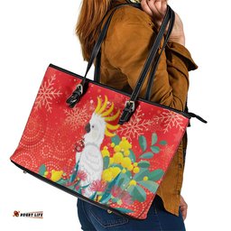 Sulphur-crested Cockatoo Christmas Leather Tote Bag Australia Gumtree With Golden Wattle