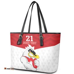AFL Sydney Custom Leather Tote Bag with Swans Mascot Simple Style