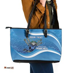 Custom NSW Cockroaches Blues Leather Tote Bag New South Wales Origin No2