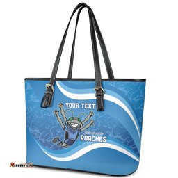 Custom NSW Cockroaches Blues Leather Tote Bag New South Wales Origin No2